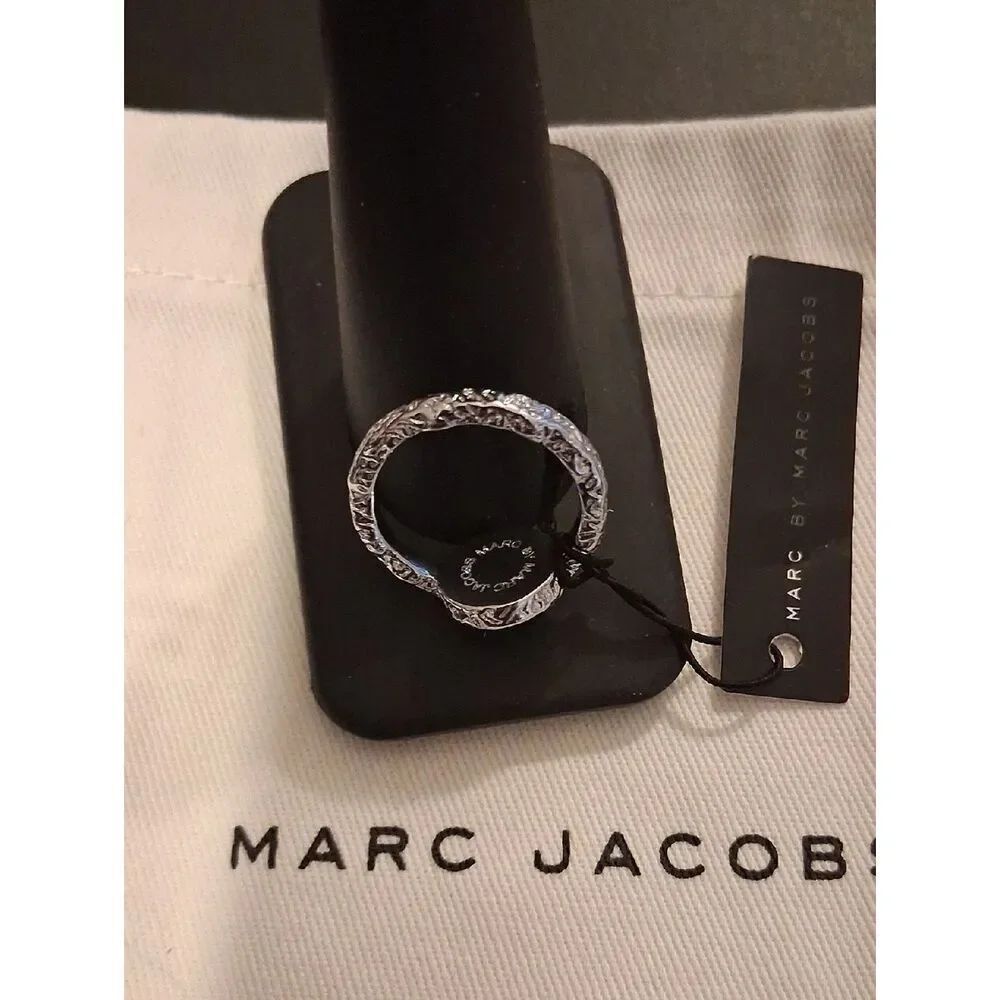 Marc Jabobs Sterling Silver Quartz Ring Sighned Size 6 New With Tags And Pouch - Picture 5 of 6